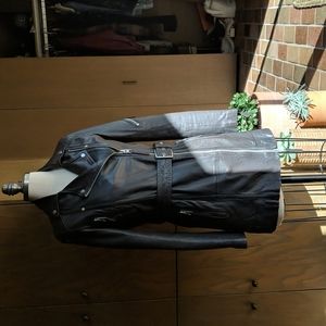 All saints longer length leather moto jacket